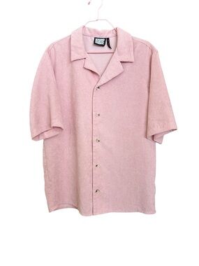 ASOS Reclaimed Vintage Pink Short-Sleeve Button-Down Corduroy Collar Shirt